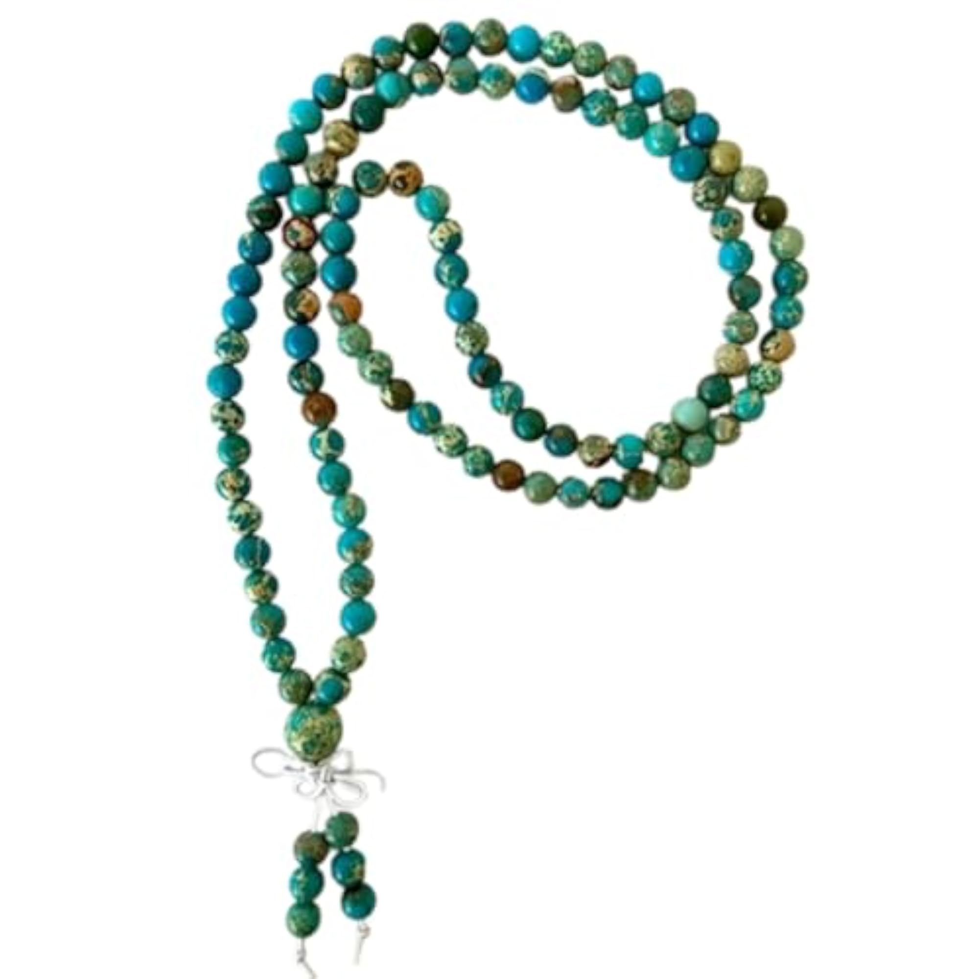 Natural Emperor Jasper 10MM Beaded Handmade Prayer Mala Necklace